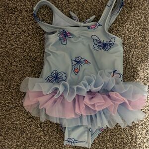 Butterfly Print Ruffled Swimsuit